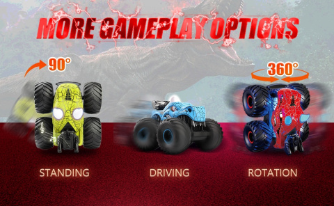 Monster Truck Dinozaur Zdalnie Sterowany Samochód RC Światła Muzyka