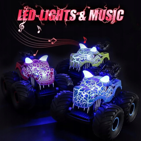 Monster Truck Dinozaur Zdalnie Sterowany Samochód RC Światła Muzyka
