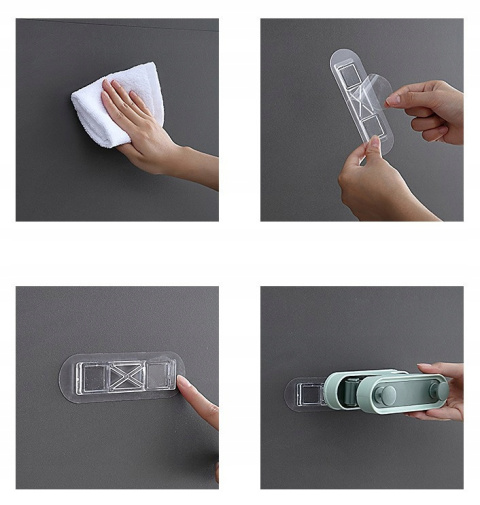 Uchwyt na szczotki i mopy na przyssawki BIAŁY