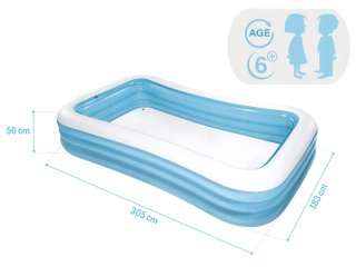 Basen Dmuchany Prostokątny Ogrodowy Rodzinny Intex 305 x 183 cm UŻYWANY