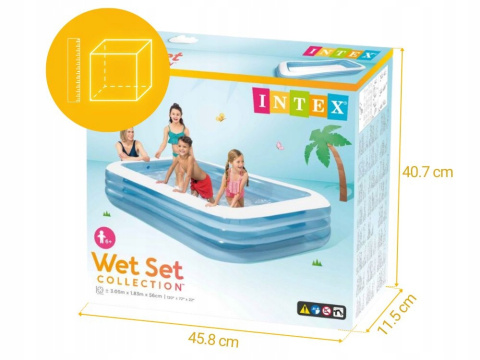Basen Dmuchany Prostokątny Ogrodowy Rodzinny Intex 305 x 183 cm UŻYWANY