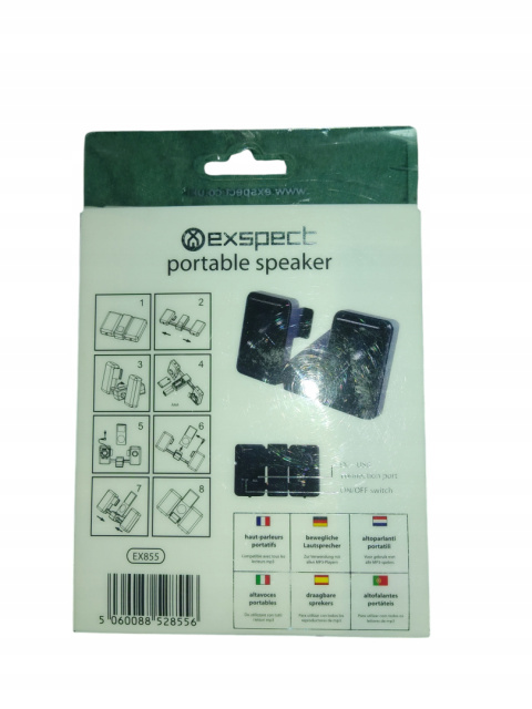 Głośnik przenośny Exspect EX855 czarny 1 W