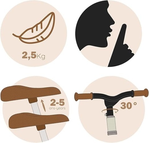 Rower biegowy Smoby 770210 10" biały, brązowy, czarny NOWY