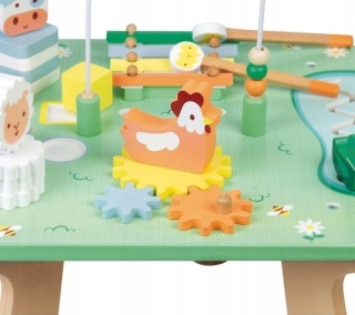 Wielofunkcyjny Stolik Edukacyjny Drewniany Łąka JANOD PO ZWROCIE