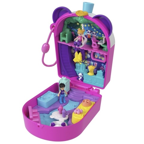 Figurki Polly Pocket Bubble Tea Panda zestaw kompaktowy POWYSTAWOWY