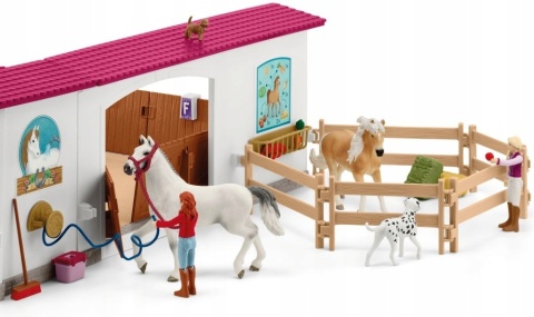 SCHLEICH HORSE CLUB Arena jeździecka dla koni + akcesoria 42639 POWYSTAWOWY