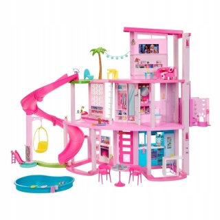 Barbie Dreamhouse Dom Marzeń Domek dla lalek ze zjeżdżalnią windą 114 cm NOWY