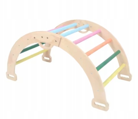 Drewniany Plac Zabaw 3w1 Drabinka Ścianka Bujak XXL zestaw wspinaczkowy NOWY