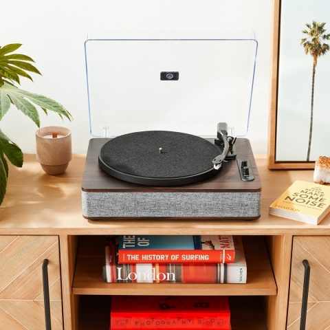 Gramofon ION Luxe LP brązowy USB Bluetooth z wbudowanymi głośnikami stereo Powystawowy