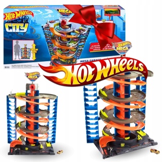 Hot Wheels City zakręcony Mega Garaż zestaw parking i auto zabawka 4+ POWYSTAWOWY
