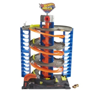 Hot Wheels City zakręcony Mega Garaż zestaw parking i auto zabawka 4+ POWYSTAWOWY