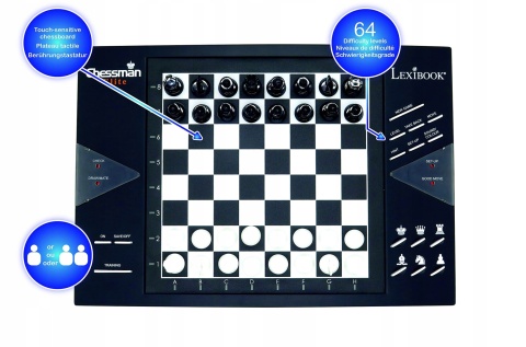 Interaktywne Szachy Elektroniczne LEXIBOOK 64 poziomy trudności diody LED PO ZWROCIE
