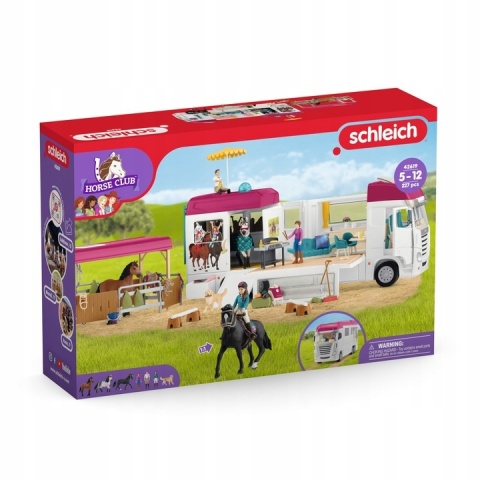 Schleich Transporter dla koni Horse Club 42619 z boksem + akcesoria NOWY