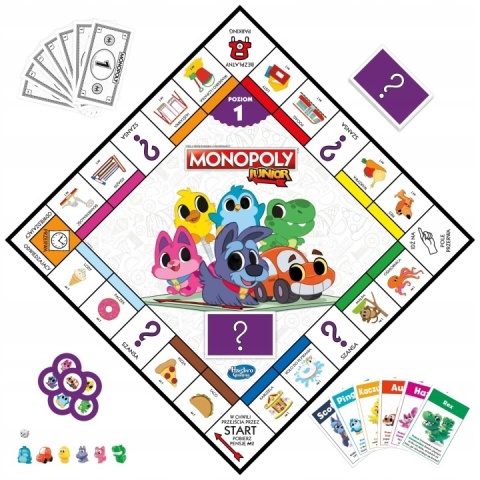 Gra planszowa Monopoly Junior 2w1 Hasbro J. NIEMIECKI POWYSTAWOWY