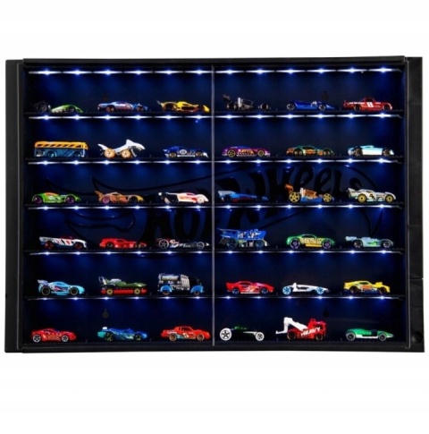 Hot Wheels 6-poziomowa Gablota z oświetleniem LED na 36 samochodów PO ZWROCIE