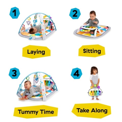 MATA EDUKACYJNA DLA NIEMOWLĄT BABY EINSTEIN KICKIN 4W1 Powystawowy