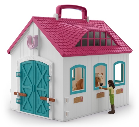 Schleich 42703 Otwarta przenośna stajnia mała podkowa Horse Club konie
