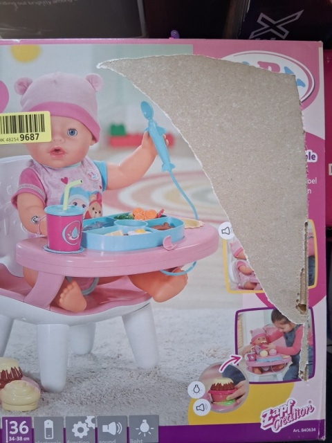 BABY born Interaktywny STOLIK DO KARMIENIA Dla lalki 36/43cm POWYSTAWOWY