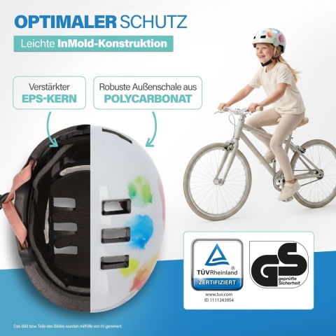 Kask rowerowy Fischer BMX z lampką LED XS/S, 48-54 cm Nowy