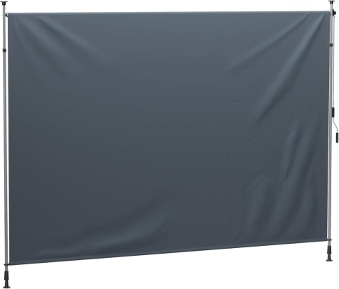 Outsunny Markiza balkonowa z korbką regulowana 350 cm x 221-311cm szara