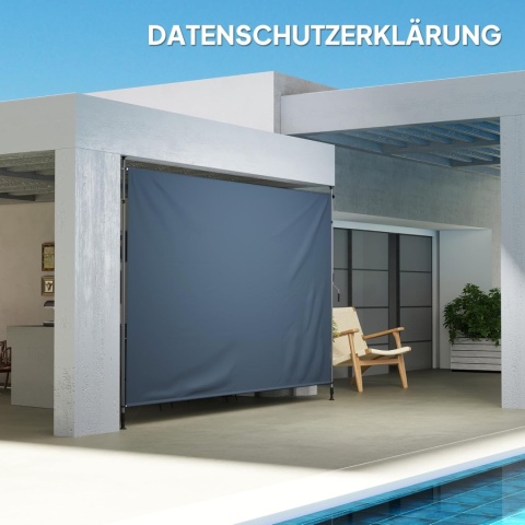 Outsunny Markiza balkonowa z korbką regulowana 400 cm x 221-311cm szara