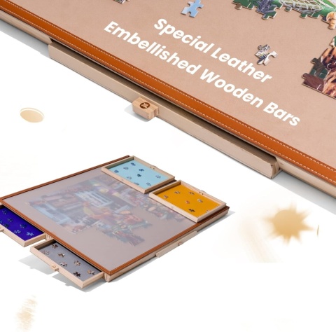 Przenośny Stół do Puzzli regulowany 4 kolorowe szuflady do 1500 sztuk NOWY