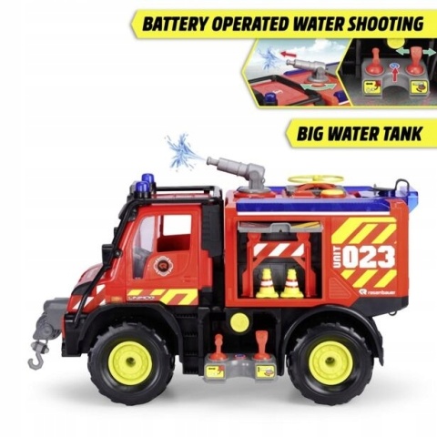 Samochód strażacki Wóz strażacki Unimog U530 50 cm, światło, dźwięk PO ZWROCIE
