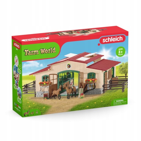 Schleich Stajnia dla koni z wyposażeniem 42195 POWYSTAWOWY