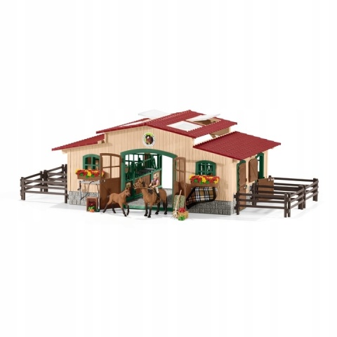 Schleich Stajnia dla koni z wyposażeniem 42195 POWYSTAWOWY