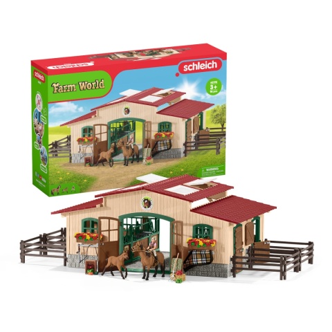 Schleich Stajnia dla koni z wyposażeniem 42195 POWYSTAWOWY